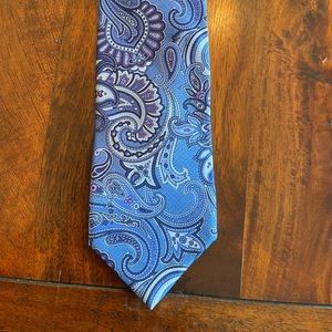 Canali blue silk paisley tie
